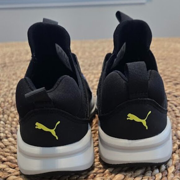 PUMA Kids Sneakers – Size 2C – Black/Blue/Neon Yellow – Only Wore Once! - Picture 4 of 6